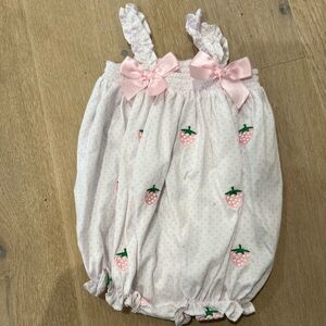 Strawberry Print Kids bubble dress